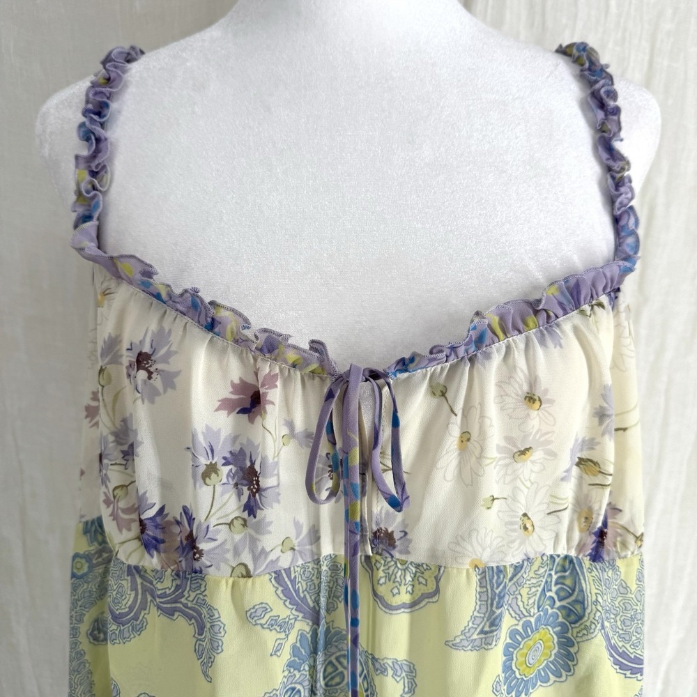 Y2K Victorias Secret Patchwork Slip Dress L Sheer Fairy Coquette Paisley Vintage - Picture 3 of 9